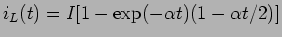$i_L(t)=I[1-\exp(-\alpha t)(1-\alpha t/2)]$