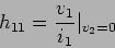 \begin{displaymath}h_{11} = {{v_1}\over {i_1}}\vert_{v_2=0}\end{displaymath}