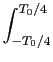 $\displaystyle \int_{{-T_0/4}}^{{T_0/4}}$